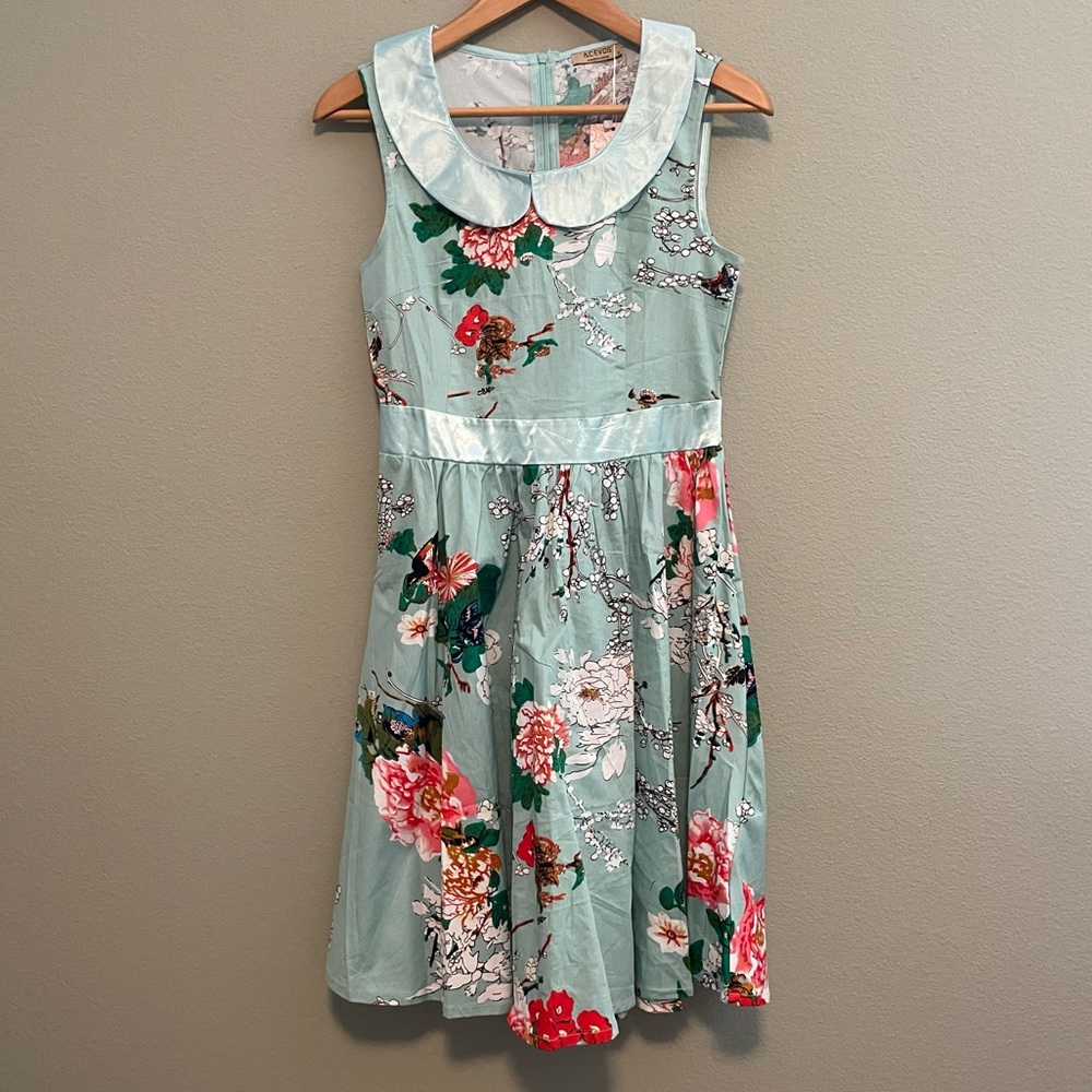 Acevog Vintage Inspired Floral Dress - S